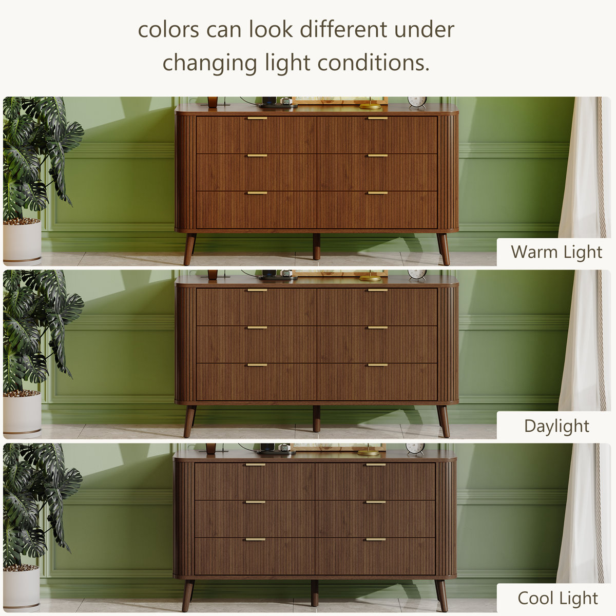George Oliver 57 Wide Fluted 6 Drawer Double Dresser with Charging Station & Reviews